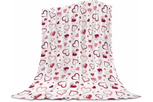 UBNLKTO Valentine's Day Throw Blanket for Girls- Pink Love Hearts Flannel Blanket Mother's Day Blanket Soft, Cozy, Comfy Plush Throw for Sofa Couch Bed Thanksgiving Gifts 60"x80"