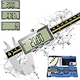 Digital Caliper,ACEMETER 0-6" Vernier Calipers Measuring Tool-Electronic Micrometer with Large LCD Screen,Metal Metric Measure Caliper for Engineer Carpenter,Auto-Off Feature,Inch/Fraction/Millimeter