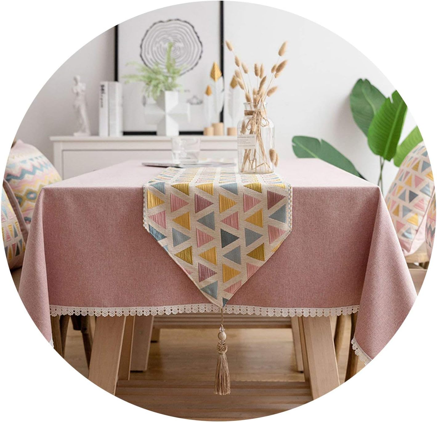 Table Runner with Tassel Table Runners Modern Wardrobe Flag Tafelloper Geometric Decor Table Runners Kitchen Decoration,European Style,32x160cm,As Picure