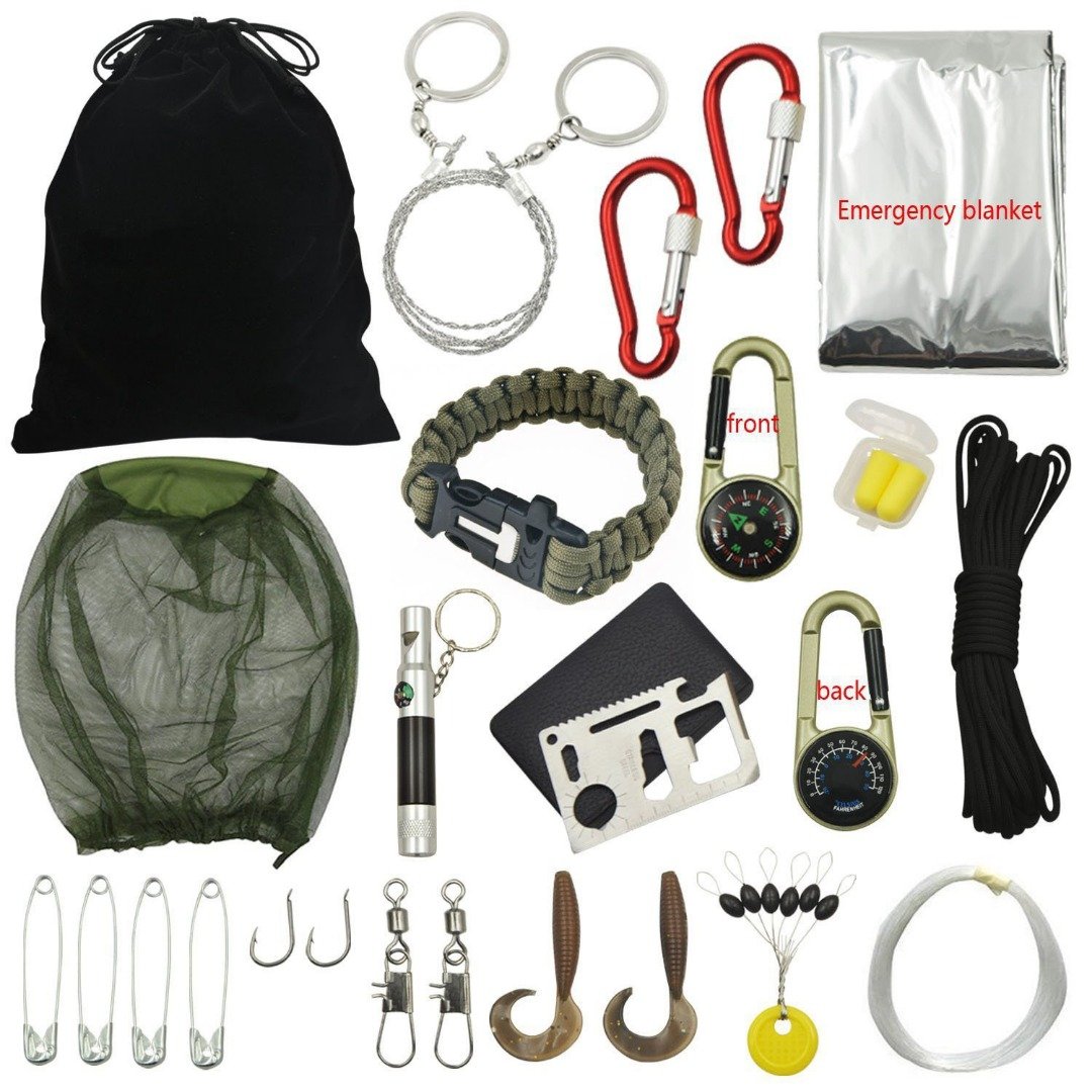 Chomo Tragbar Selbsthilfe Außen Survival Kit Set Überleben Kit Rettung