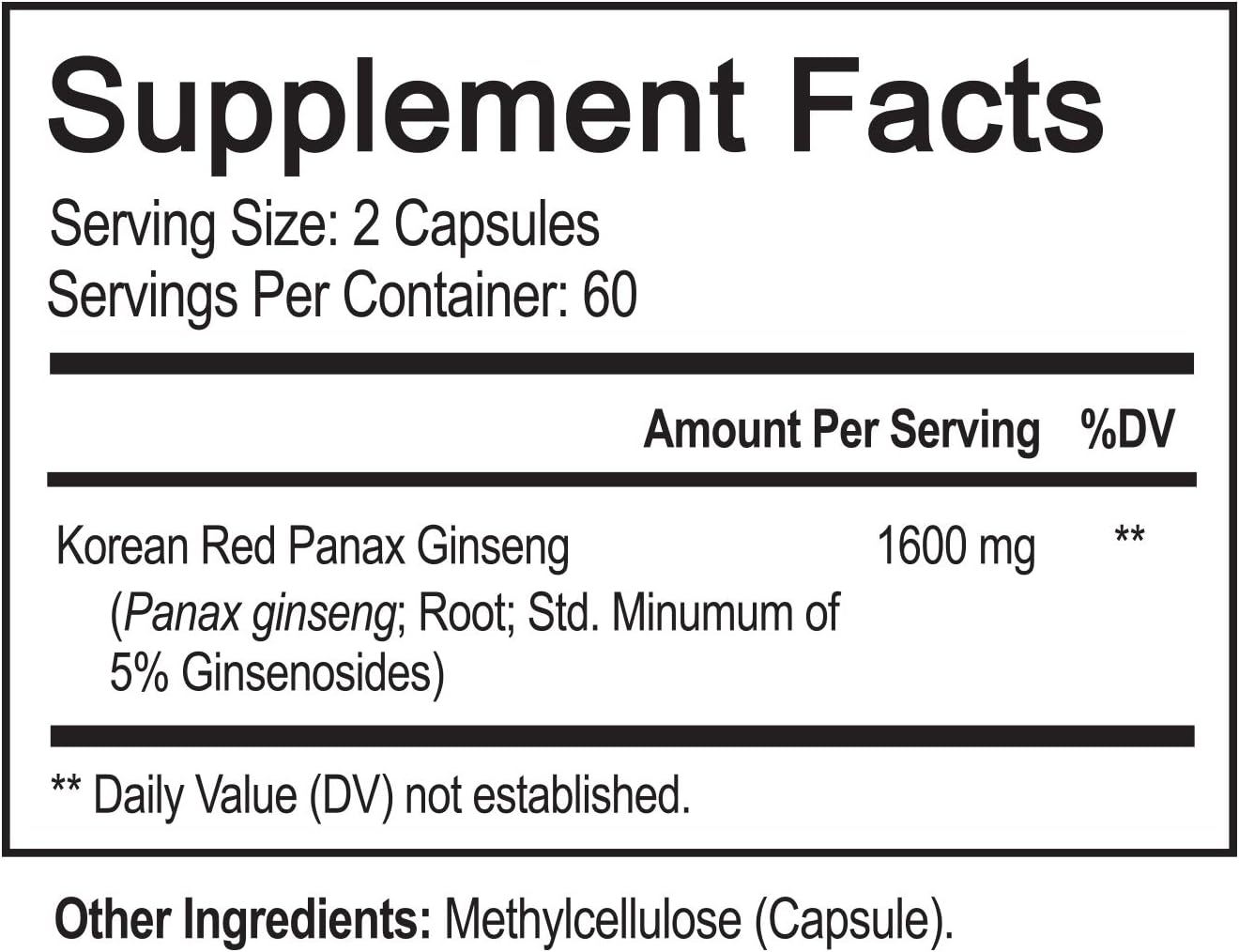 NutriFlair Korean Red Panax Ginseng 1600mg - 120 Vegan Capsules - High Strength Ginseng Root Ginsenosides Extract Powder Supplement - Energy, Focus, Libido, Performance Pills for Women & Men, Non-GMO: Health & Personal Care