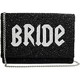 Pretty Robes Clutch Purse for Wedding Day Beaded Clutch Purse Bachelorette Party Bridal Shower,Engagement Gifts & Bride To Be