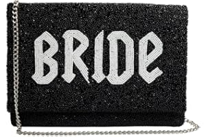 Pretty Robes Clutch Purse for Wedding Day Beaded Clutch Purse Bachelorette Party Bridal Shower,Engagement Gifts & Bride To Be