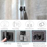 homeasy Mop Broom Holder 4 Pcs Stainless Steel Self Adhesive Wall Mount Black view 4