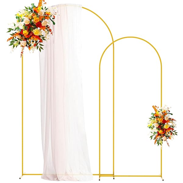 PUTROS METAL ARCH BACKDROP STAND GOLD WEDDING ARCH...