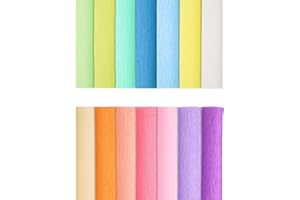 MIUEZUTH Crepe Paper Flower DIY 14 Colors Crepe Paper, 9.8 x 98 Inch Wide Crepe Paper for DIY Gift Wrapping Paper Crafts Paper Flower Birthday Parties Weddings Festival Decoration (Multiple Colors 2)