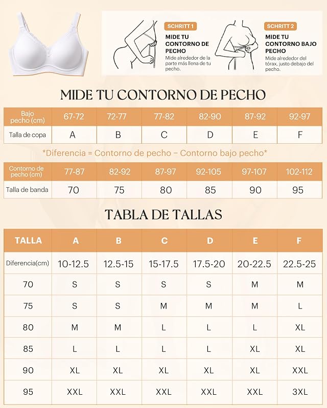 Sujetador Sin Aros Mujer Tallas Grandes Corrector Postura Soft Sujetador Blanco 3XL