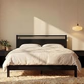 LIFEMENT Signature Wood Platform Bed Frame with Headboard, Essential, Noise Free, Under Bed Storage, No Box Spring Needed, Easy Assembly (Black, King (U.S. Standard))