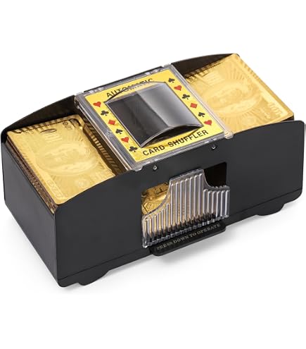 Ibasenice Mélangeur De Cartes électrique Automatique – Sans Batterie (4 Piles C Requises) – Jusqu’à 6 Jeux – Poker Et Bridge – Noir