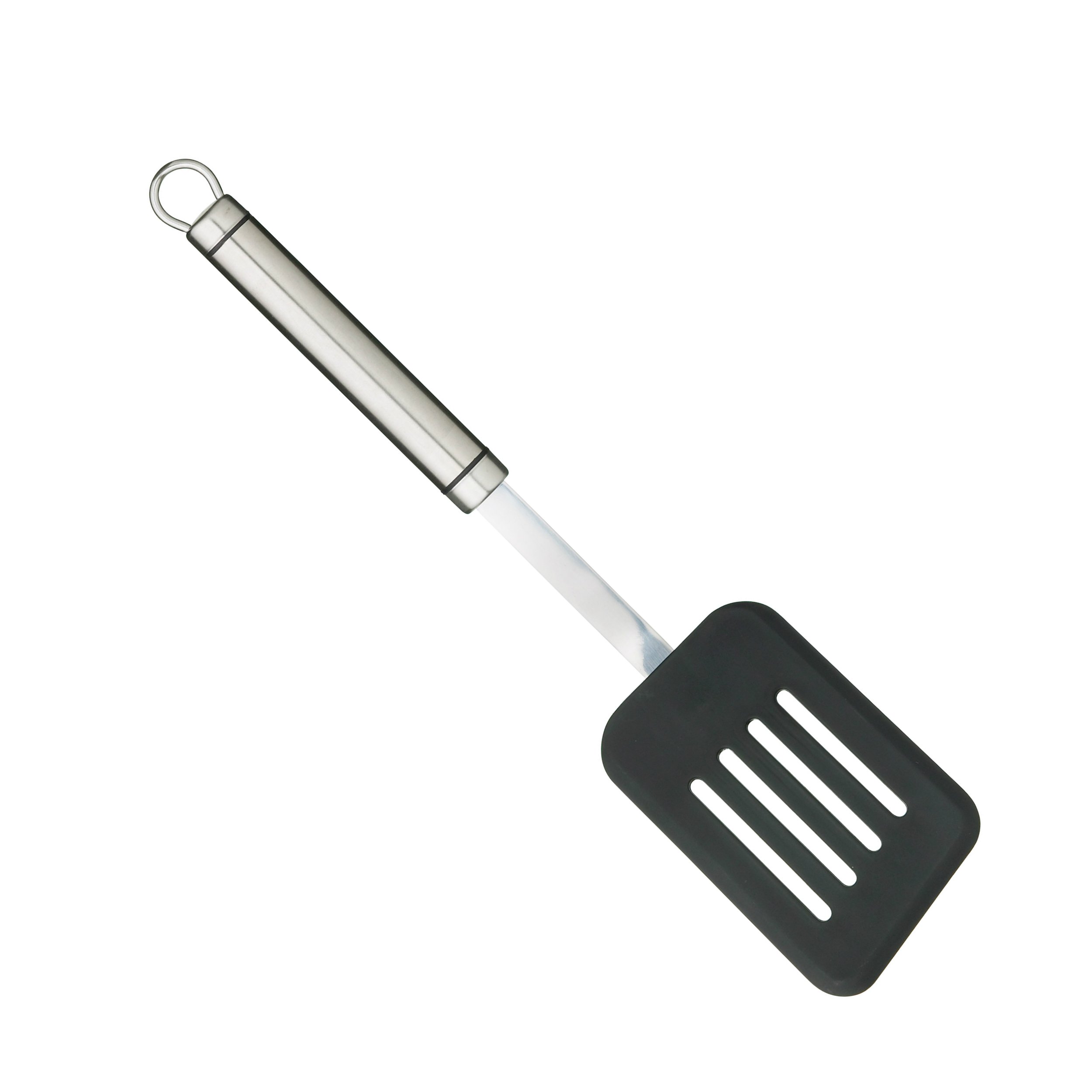KitchenCraft Oval Handled Stainless Steel Slotted Turner, Heat Resistant Cooking Kitchen Utensil, Ideal for Eggs, Burgers or Pancakes, Spatula for Non-Stick Cookware, Dishwasher Safe, 31cm