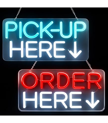 Amazon.com : 2 Pack Order Here Sign and Pick up Here Sign Led