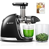 Cold Press Juicer Machines, AMZCHEF Slow Masticating Juicer with Reverse Function, High Juice Yield, Easy Clean with Brush, Recipes for High Nutrient Fruits and Vegetables, Black(Updated)