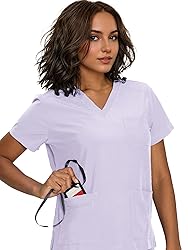 floralhue Scrubs for Women, V-Neck Scrubs Top