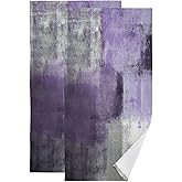 MATEKULI Purple Grey Ombre Hand Towels for Bathroom 2 Pack,Microfiber Soft Absorbent Gray Art Painting Grunge Abstract Modern Kitchen Towels,Decorative Bathroom Towels for Face,Bath,Shower 14"x28"