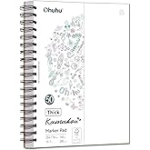 Ohuhu Double-Sided Marker Pad Art Sketchbook Bleedproof - 7"x10" Large Paper Size - 160 lb/280 gsm Heavyweight Smooth Drawing