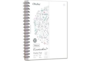 Ohuhu Double-Sided Marker Pad Art Sketchbook Bleedproof - 7"x10" Large Paper Size - 160 lb/280 gsm Heavyweight Smooth Drawing