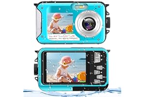 YISENCE Underwater Camera FHD 2.7K 48 MP Waterproof Digital Camera Selfie Dual Screen Full-Color LCD Displays Waterproof Digital Camera for Snorkeling (806BC)