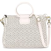 HOBO Women's Sheila Medium Satchel, Ecru Daisy Perf, One Size