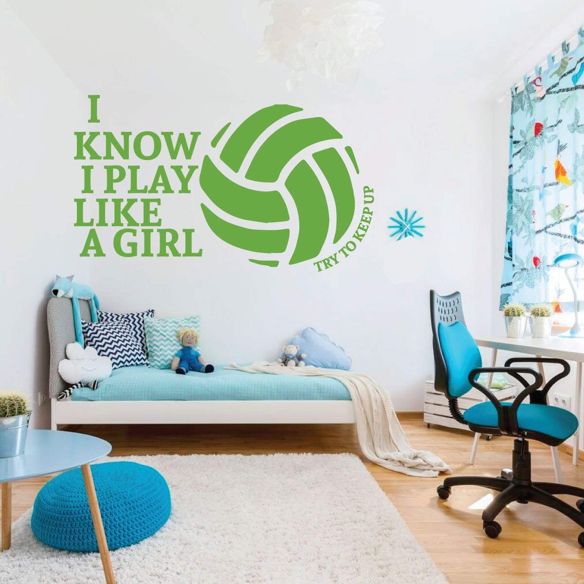 Amazon Com Volleyball Wall Decal Try To Keep Up Vinyl Decor