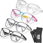 OXG 4 Pack Safety Glasses Anti Fog Goggles, Blue Light Blocking Stylish Safety Glasses for Women Nurses Protective Eyewear