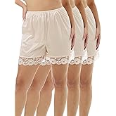 Underworks USA Pettipants Nylon Culotte Slip Bloomers Split Skirt 4-inch Inseam 3-Pack