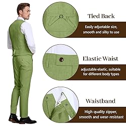 High-End Suits Retro Grass Green Linen Men Suit