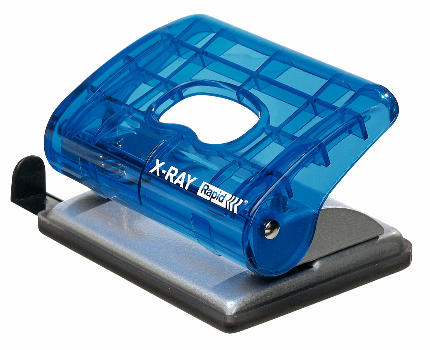 Rapid 21162901 EC10 X-Ray Hole Punch, 20 Markings with Format Sheets, Guide Bar, Sea Blue Transparent, Metal