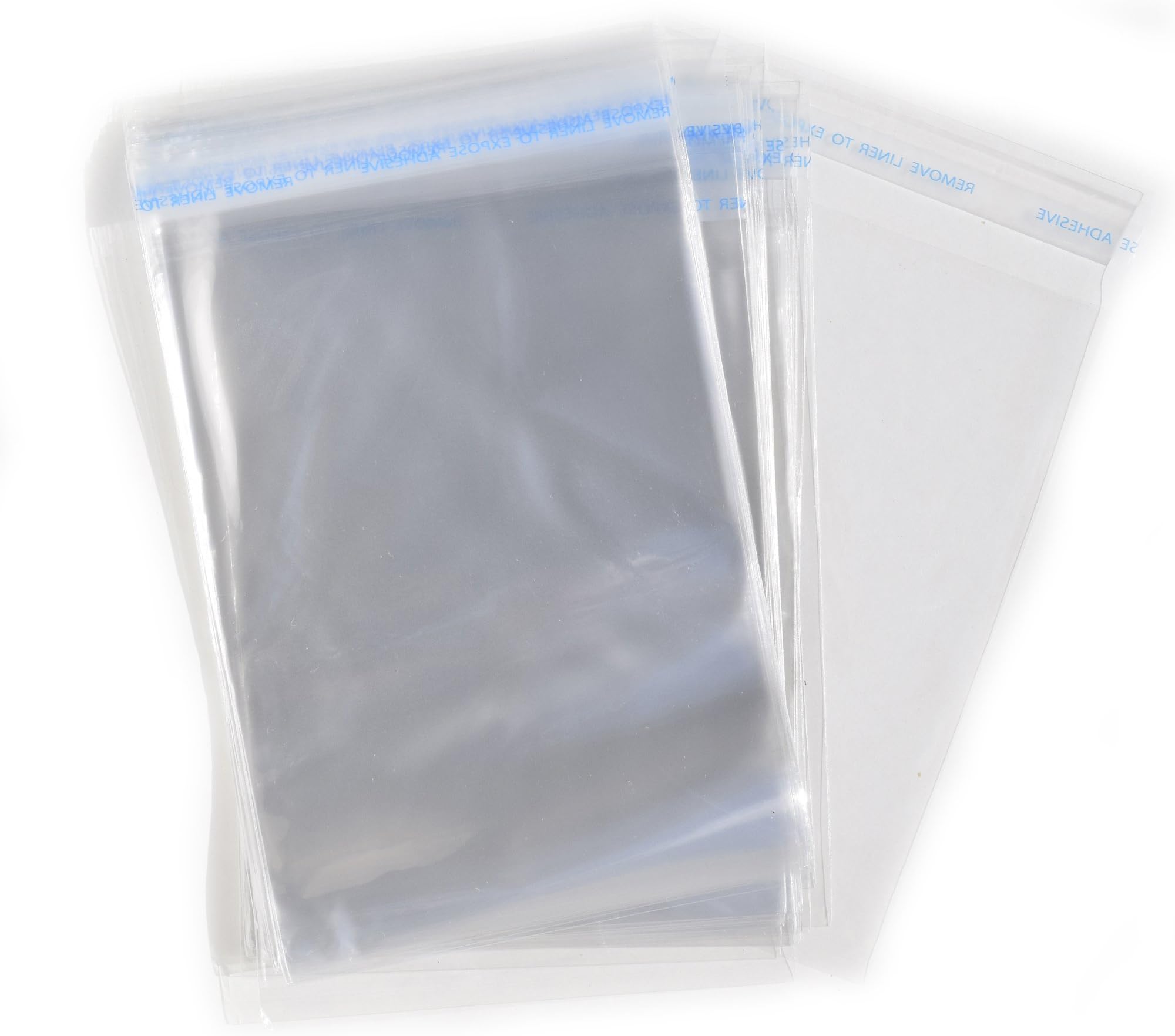 100 A6 / A2 Crystal Clear Flat Resealable Envelopes - 4 3/4 x 6 1/2 or 4.75 x 6.5 Cello Style Poly Bags with Lip Tape - Fits A6 Card without a Paper Envelope or A2 Size Card with Paper Envelope (A6-CC) by Whitewall Bags