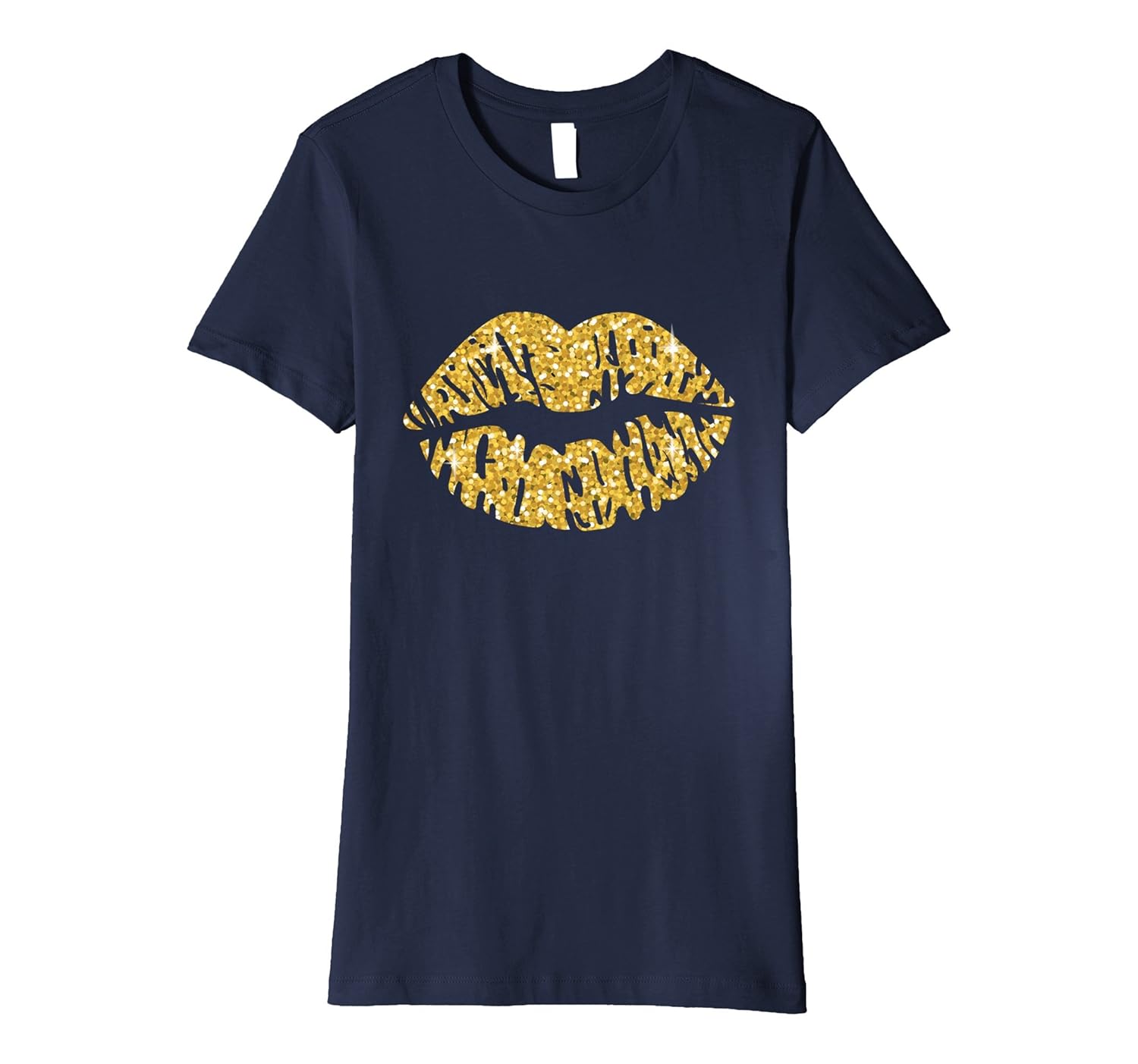 Womens Fashion Gold Lips TShirt Women’s Lips Glitter TshirtRose