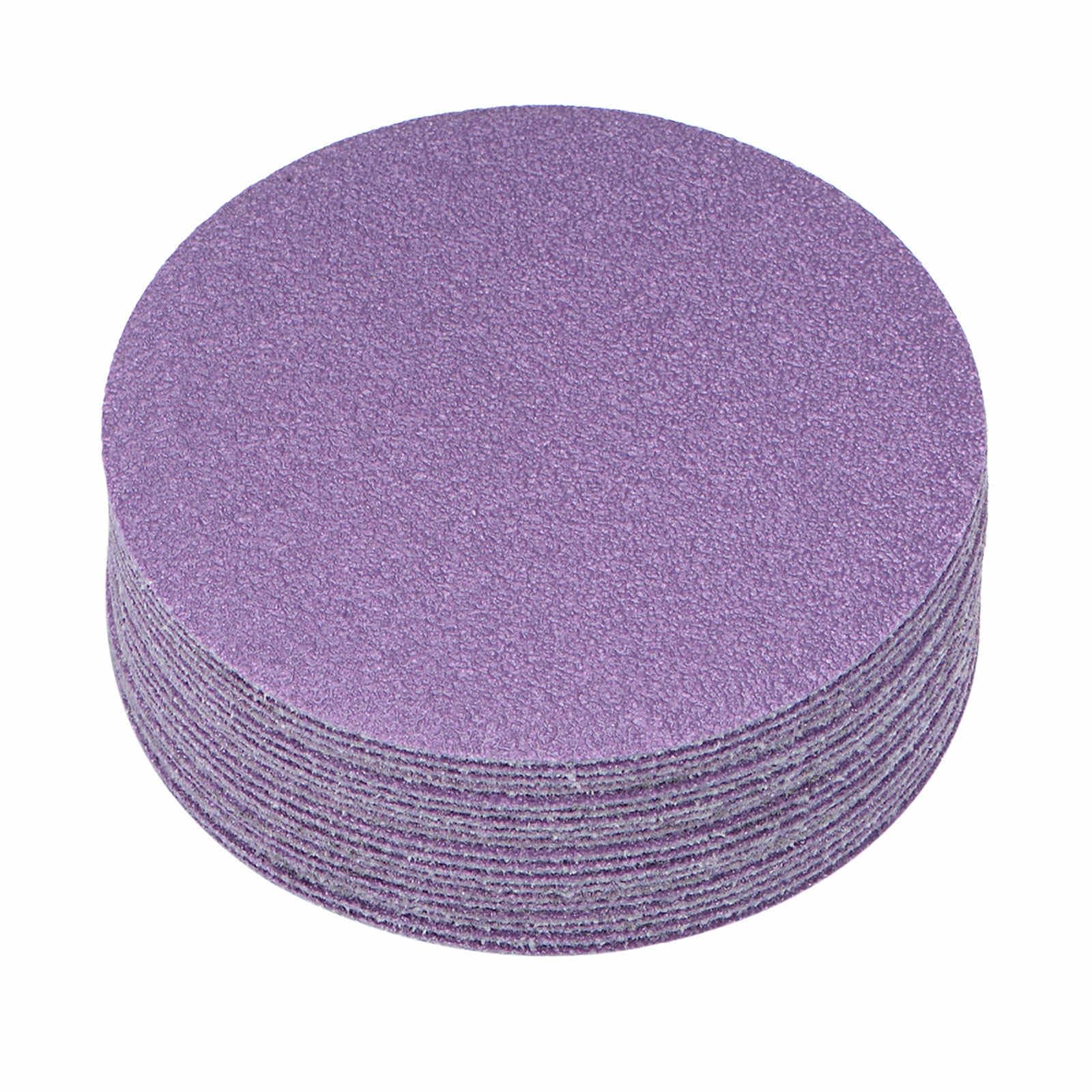 Kozelo 20pcs Premium Sanding Discs Hook and Loop Backing - [3 Inch x 100 Grits] Purple Sandpapers Finishing Discs for Auto Car Wood Metal Polishing