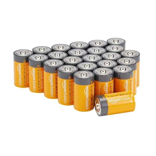 AMAZON BASICS 24-PACK D CELL ALKALINE ALL-PURPOSE BATTERIES,...