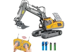 Dwi Dowellin Remote Control Excavator Toys for Boys,Construction Rc Excavators for Kids Age 4-7 8 9 10 Year Old,Ideal Toys,Batteries Included