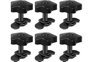 PALOZO L Track Threaded Stud Fittings L-Track Threaded Double Stud Lug Fitting with Knob, Used with L Track Rails, Pack of 6