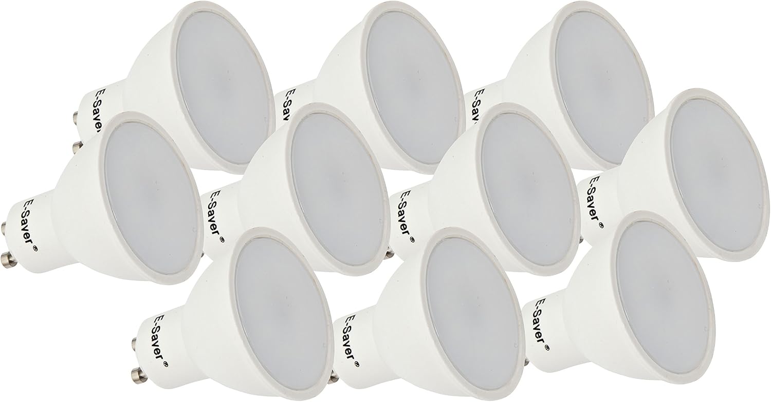 E-Saver, GU10 LED Bulbs, 6w = 60watt, (Pack of 10), Warm White 3000k - Image 4