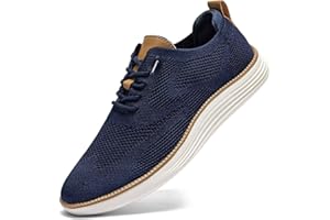 KEEZMZ Mens Casual Dress Sneakers Fashion Walking Mesh Oxfords Shoes Business Work Lightweight Soft Sole