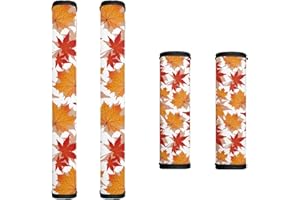 Dreaweet Fall Fridge Handle Covers Autumn Maple Leaves Kitchen Protector Refrigerator Door Handle Cover Microwave Handle Wraps Cover Set of 4, Soft Luggage Handle Wraps for Women Men