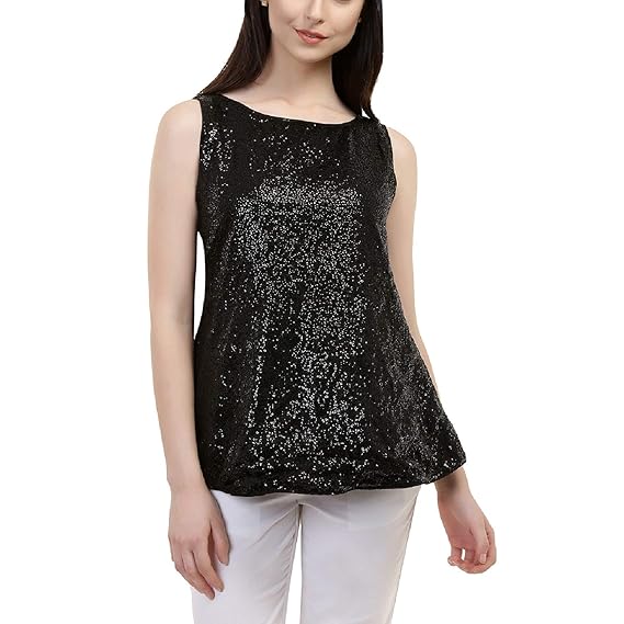 black sequin peplum top