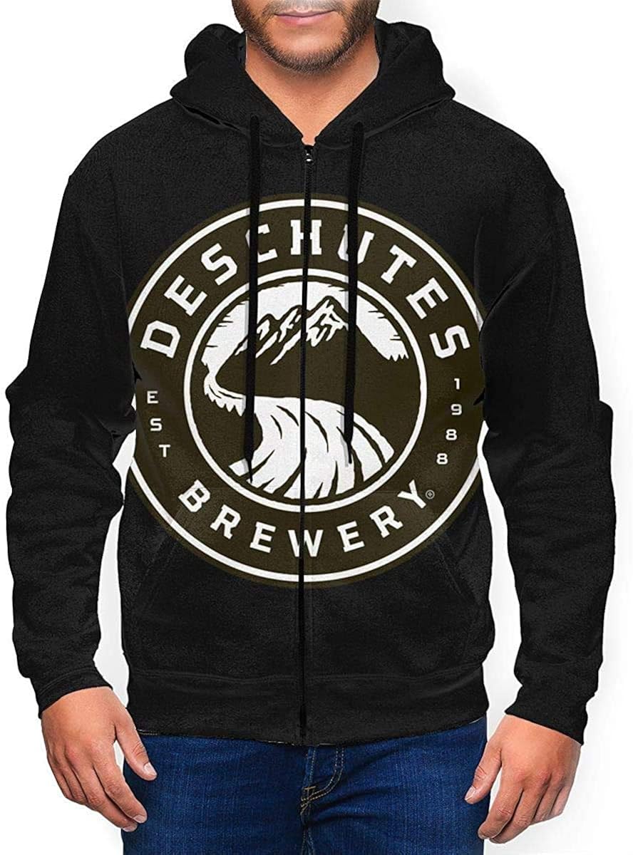 DeschutesBreweryBeer Men 3D Print Athletic Fit Full Zip Sweatshirt