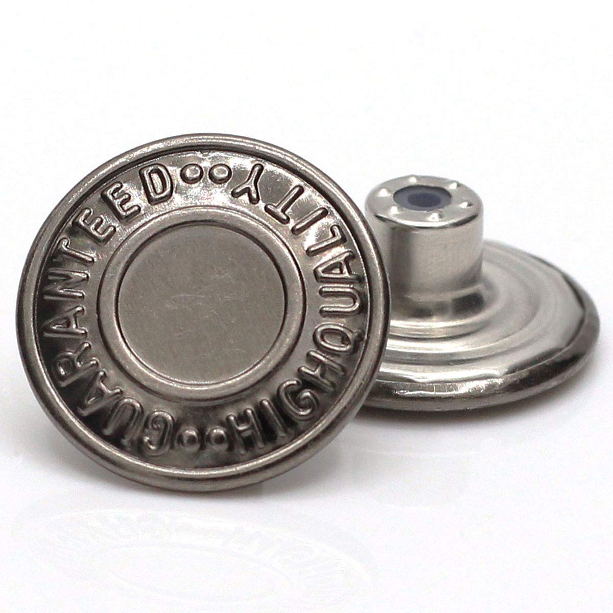 20mm GHQ Replacement Jean Tack Buttons No Sew Metal Buttons for Denims, Jeans, Jackets,12 Sets (Gun Black)