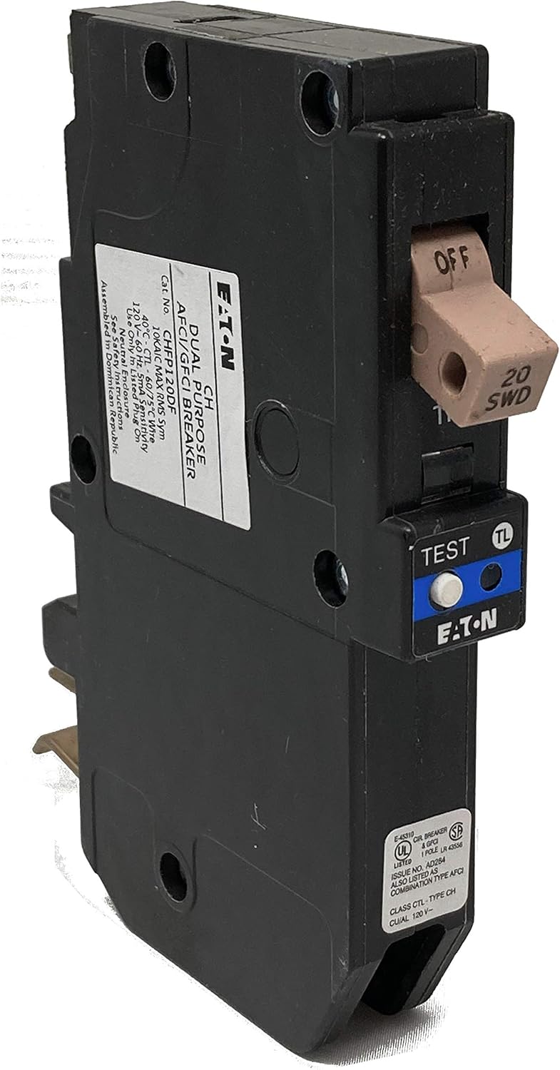 Eaton 20 amps Arc Fault/Ground Fault Single Pole Circuit Breaker: Home & Kitchen