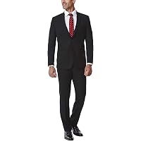 Haggar Herren Stretch Tailored Fit Hose, Blue Heather – 64% Polyester, 34% Viskose, 2% Elastan