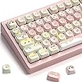 dagaladoo Double Shot PBT keycaps Set,MOA Profile，Pink Cute keycaps 60% 75% 100%,Dye Sublimation Keyboard caps,134 Custom Key caps for Gateron MX Switches Mechanical Keyboard