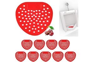 CNQLIS 10 Pack Urinal Screen Cakes Blocks Deodorizer Pads Scent Lasts Up to 30 Days Anti-Splash and Ideal for Public and Domestic Men Bathrooms Cherry Fragrance Rubber Toilet Bowl Clip
