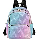 senya Unicorn Background with Rainbow Women Backpack Purse Travel Daypack Shoulder Bag