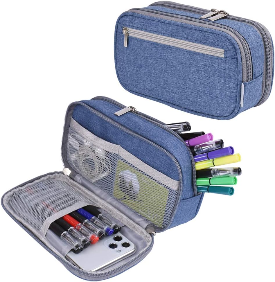 YONZONE Pencil Case Big Capacity Pencil Cases High Storage Pencil Pen Bag Pouch with 3 Compartments for Boys Girls Office School Stationary Organizer Makeup Bag Women Men