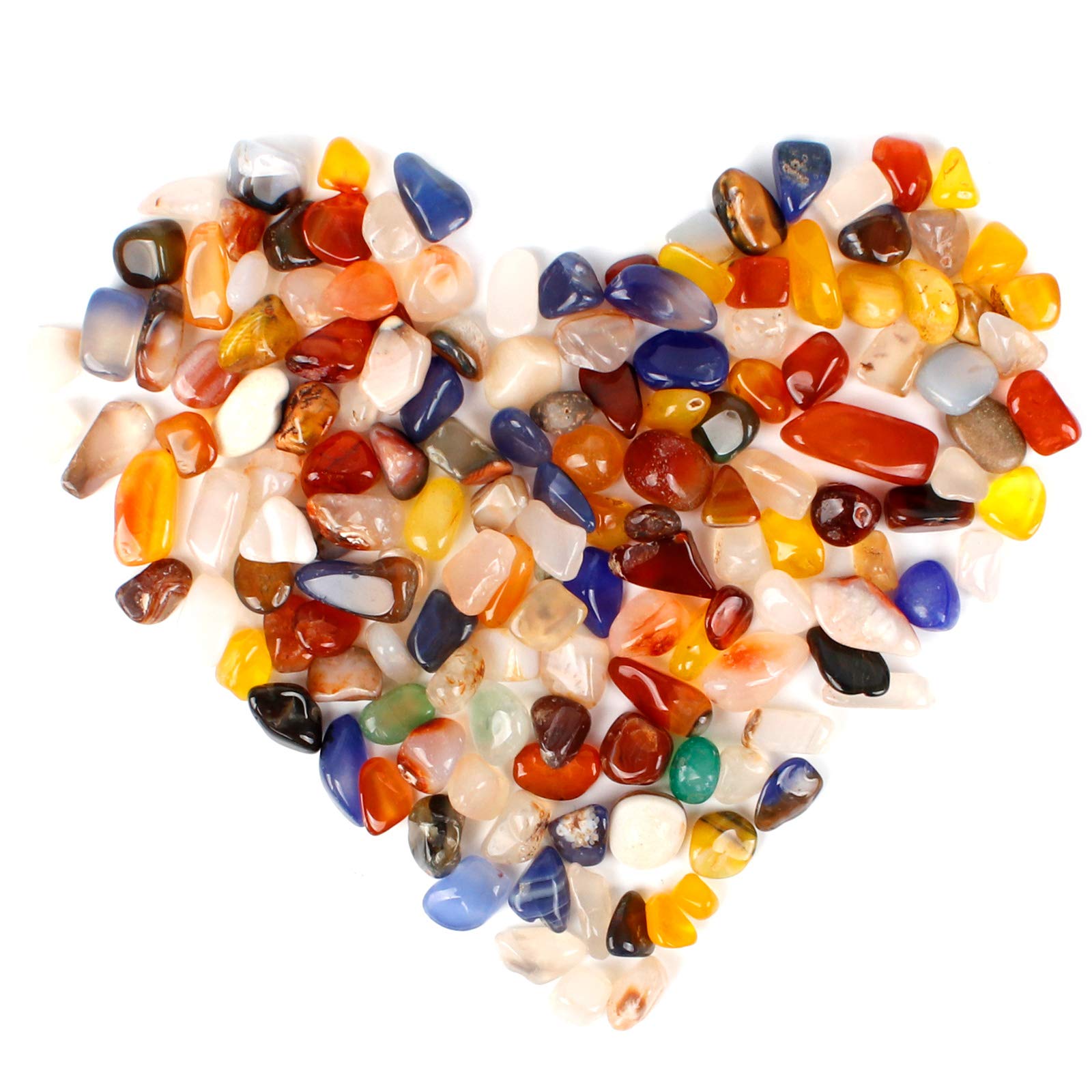 Yangfei Decorative Stones, 200g Mixed Tumble Stones Colorful Polished Natural Pebbles Small Decorative Rocks for Flowerpot Vase Filled Fish Tank and Garden Decoration (7-12mm)