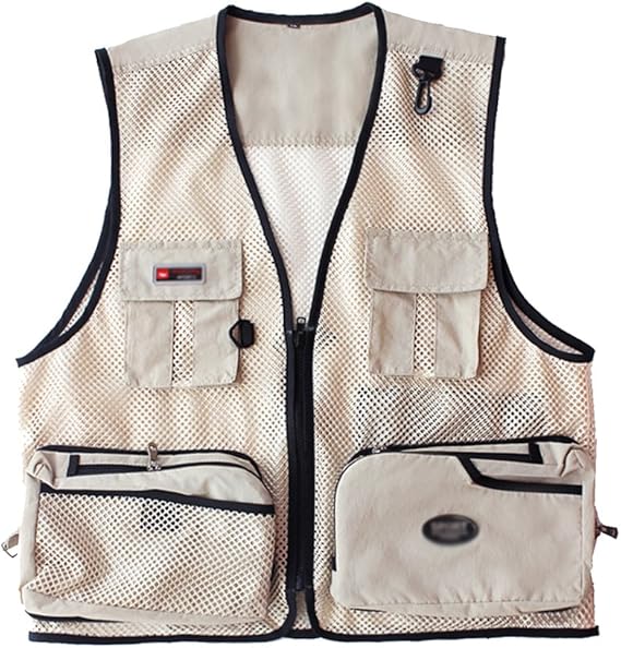Gilet De Pêche Vintage RiverRun Homme - Nylon Beige Taille XL