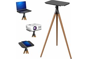VIVO Easel Studio Projector Stand with Full Tray Articulation, Tripod Base, Dark Walnut, STAND-VP02D