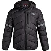 Reebok Mens Winter Jacket - Water Resistant Heavy Puffer Coat with Hood - Quilted Insulated Warm Winter Coat for Men