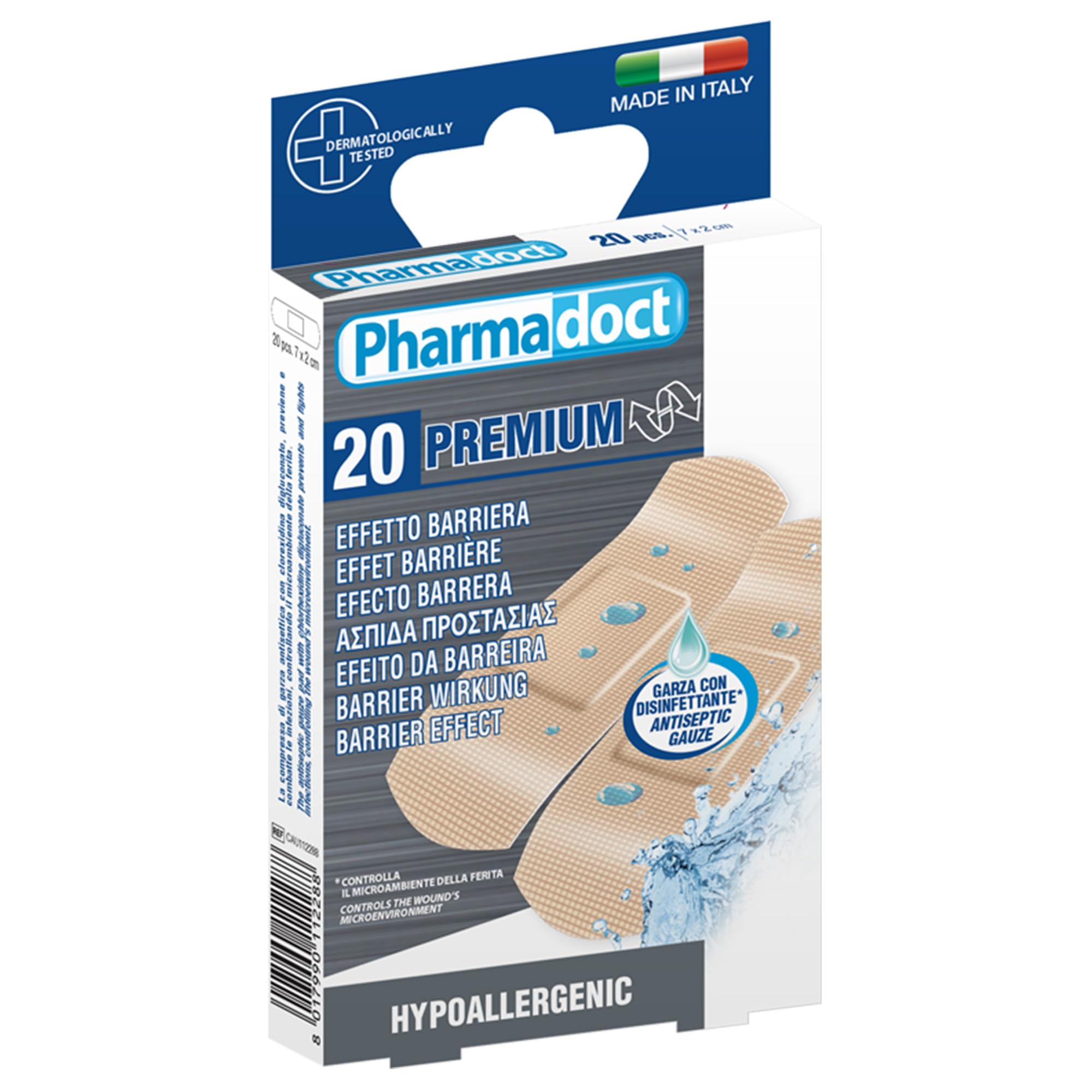 Pharmadoct Plasters with Haemostatic Gauze - 12 boxes of 20 plasters